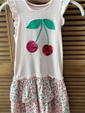 Mini Boden Girls Pink Cherry Dress